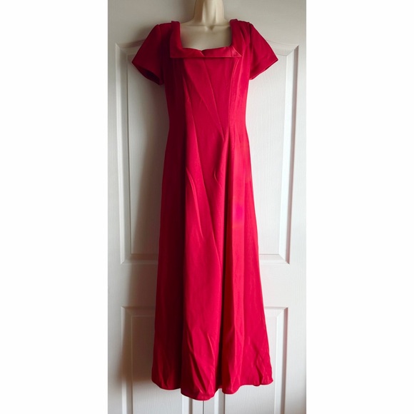 Dave & Johnny Dress Maxi Gown Satin Bow Back Vintage - Picture 2 of 9